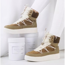 PA1 Grüne Damen-Schneestiefel von Laursen beige braun khaki 2