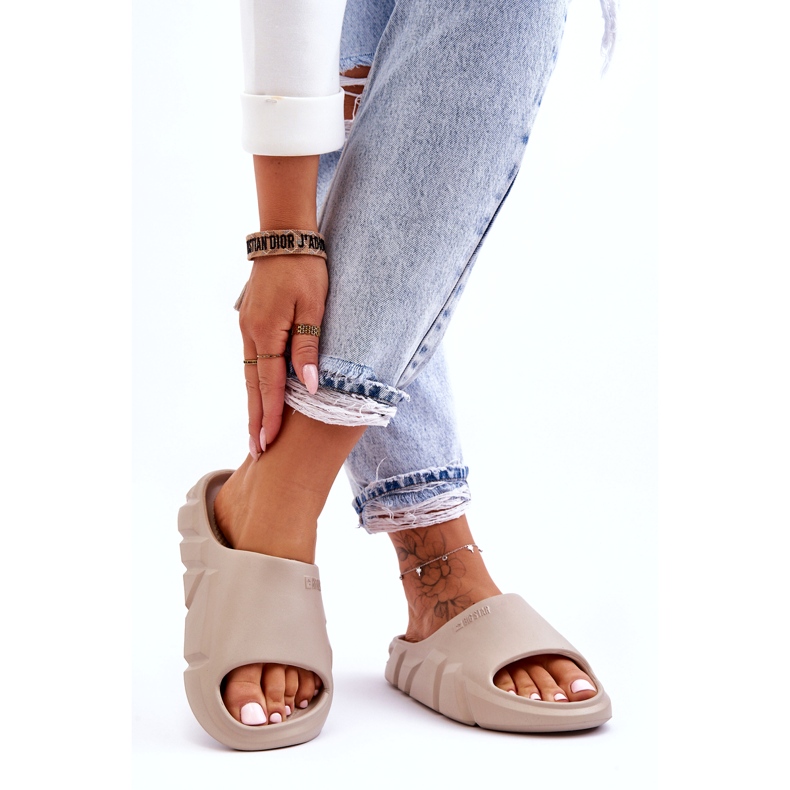 Leichte Big Star Foam-Hausschuhe für Damen LL274593 Beige 4