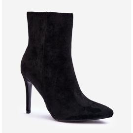 FB2 Schwarze Wildlederstiefel mit hohem Absatz von Eberpia 1