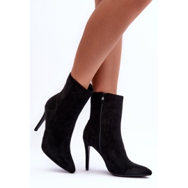 FB2 Schwarze Wildlederstiefel mit hohem Absatz von Eberpia 2