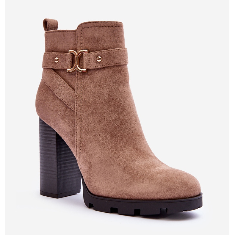 FB2 Liani Wildleder-High-Heel-Stiefel Beige 1