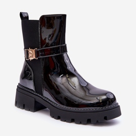 FB2 Lackierte Damen-Jodhpurstiefel Schwarz Elspetia 1