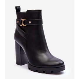 FB2 Leder-High-Heel-Stiefel Schwarz Liani 1