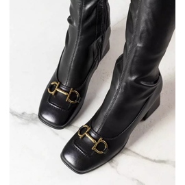 BM Schwarze Overknee-Stiefel von Marlion 2