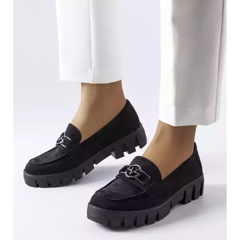 Venezia Schwarze Loafer aus Öko-Wildleder von Vinceza 1