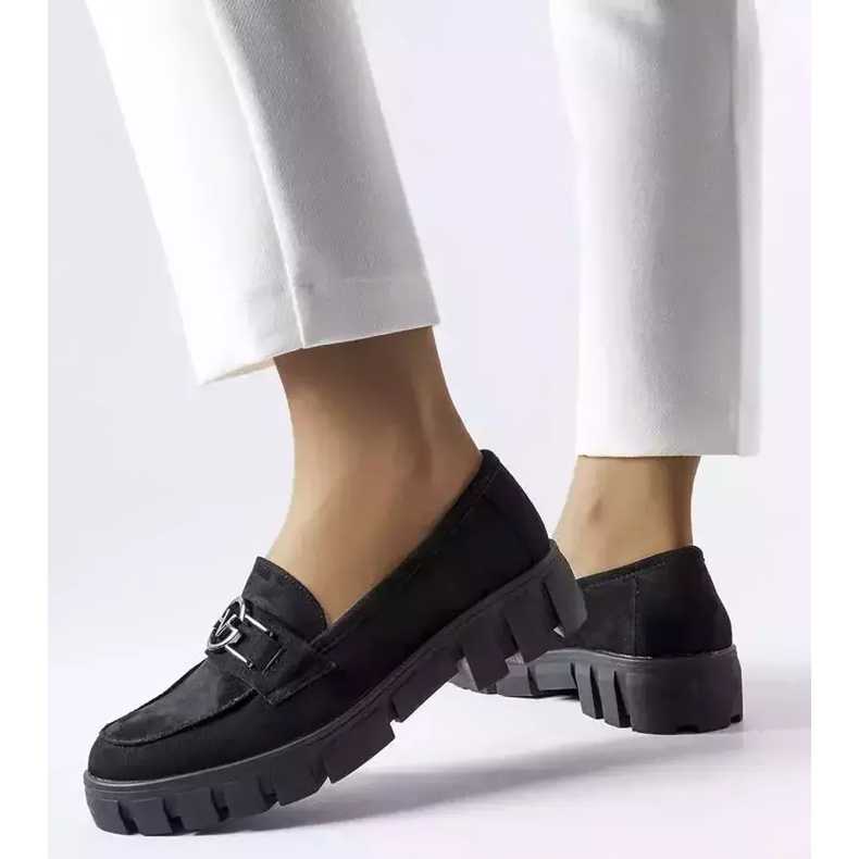Venezia Schwarze Loafer aus Öko-Wildleder von Vinceza 2