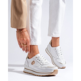 Weiße Plateau-Sneaker aus Leder von Shelovet 1