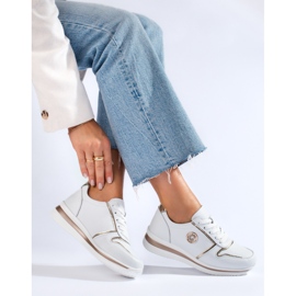 Shelovet Damen-Sportschuhe aus weißem Leder 1