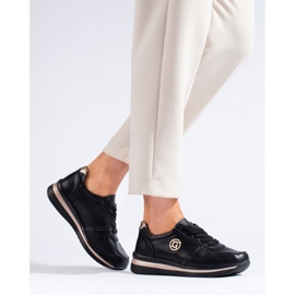 Schwarze Ledersneaker von Shelovet 1