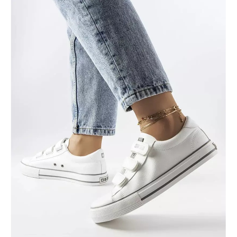 Weiße Turnschuhe mit Klettverschluss Big Star LL274A205 2