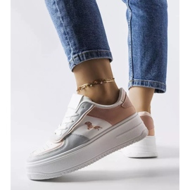 Rosa-blaue Plateau-Sneaker von Gidle weiß 2