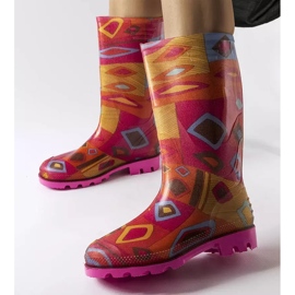 Rosa Gummistiefel von Massby für Damen orange 1