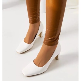 Weiße Graves Pumps für Damen naturfarben 2