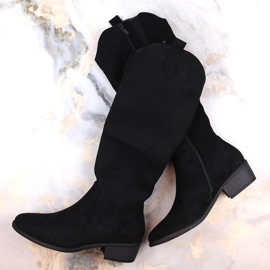 Damen-Wildleder-Isolierstiefel in Schwarz Jezzi RMR2353-4 1