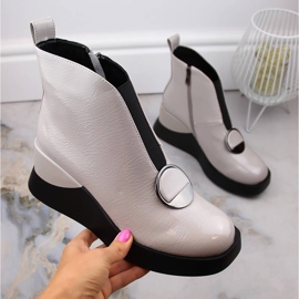 Damen-Keilstiefel grau D&amp;A S.Barski Premium Collection MR870-36 1