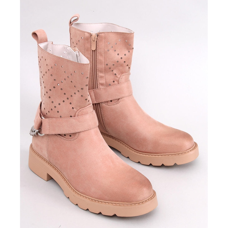 Durchbrochene Stiefeletten von ISSEY rosa 1
