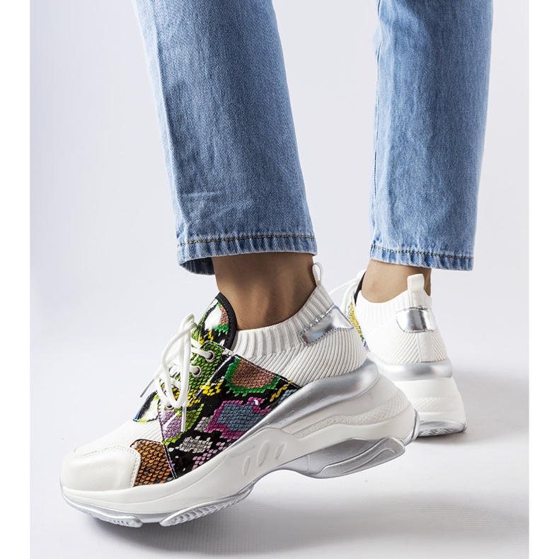 Weiße Sneaker mit Animal-Akzent von Filiberto 1