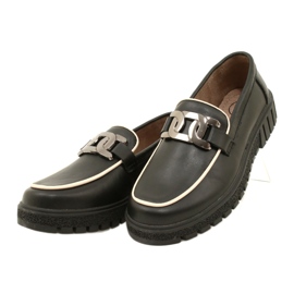 Stilvolle Filippo Damen-Lederschuhe DP4728/23 BK, schwarz 2