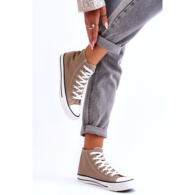 Klassische High-Beige-Sneaker für Damen 4