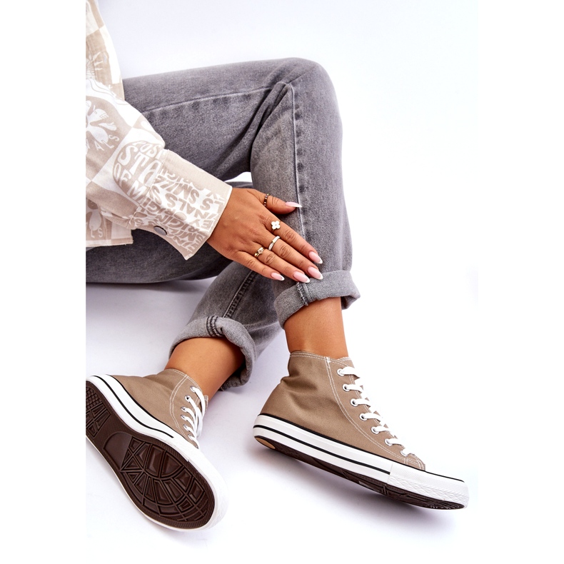 Klassische High-Beige-Sneaker für Damen 2