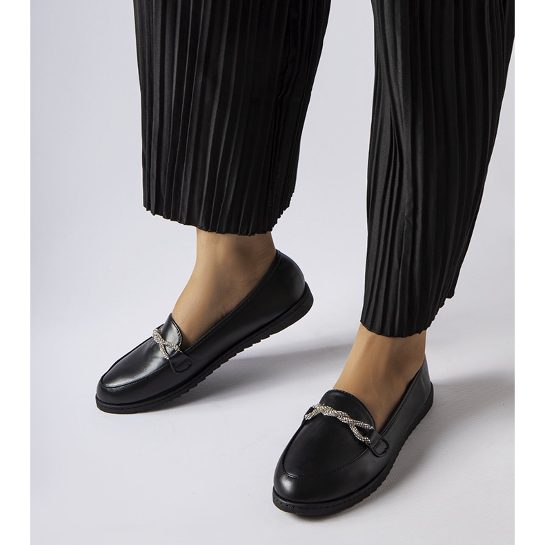 Schwarze Slipper mit Strasssteinen von Paola 1