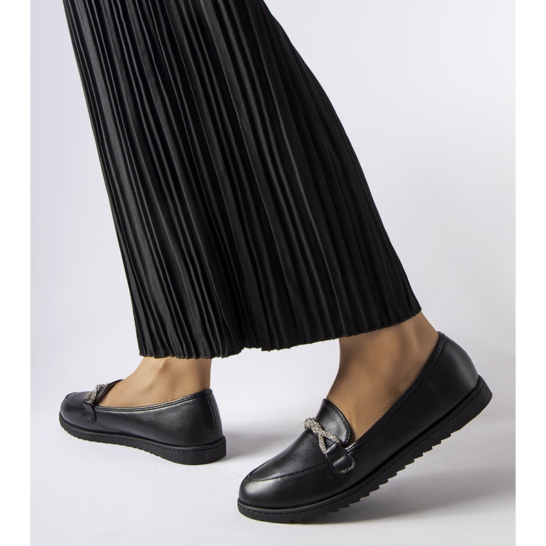 Schwarze Slipper mit Strasssteinen von Paola 2