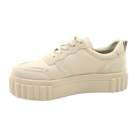 Creepers aus beigem Leder Filippo DP4913/23 BE beige 1