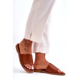 Kamelfarbene Harmony-Lederhausschuhe für Damen braun 1