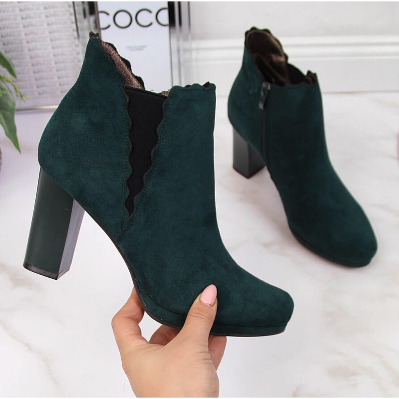 Isolierte Damenstiefeletten, grün Jezzi FAF125-12 2