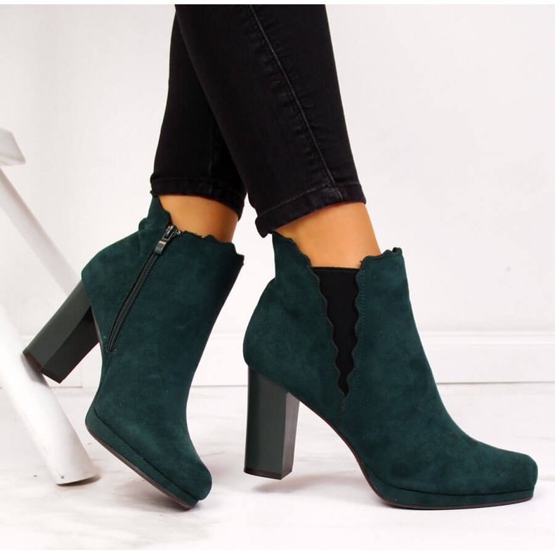 Isolierte Damenstiefeletten, grün Jezzi FAF125-12 1