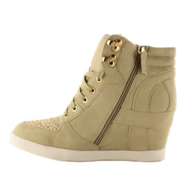 Sneakers mit Haken 8073 beige 2