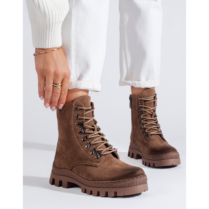 W. Potocki Beige Wildleder Damentaschen von Potocki braun 1