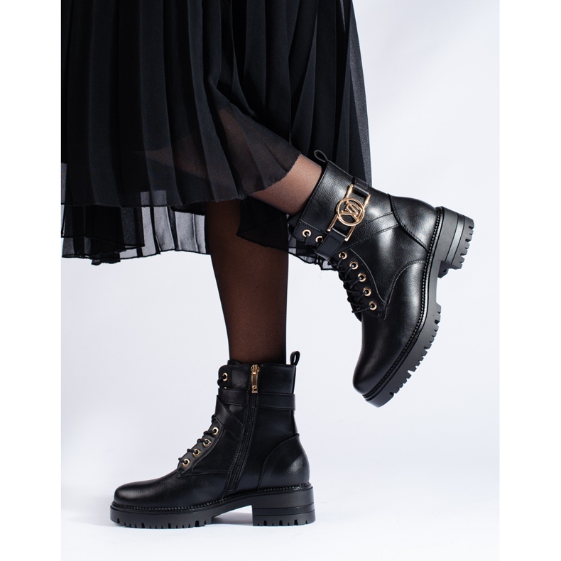 W. Potocki Potocki Damen-Arbeitskleidung aus ökologischem Leder schwarz 2