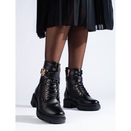 W. Potocki Potocki Damen-Arbeitskleidung aus ökologischem Leder schwarz 1