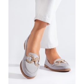 SHELOVET Graue Wildlederloafer für Damen Shelovvet 1