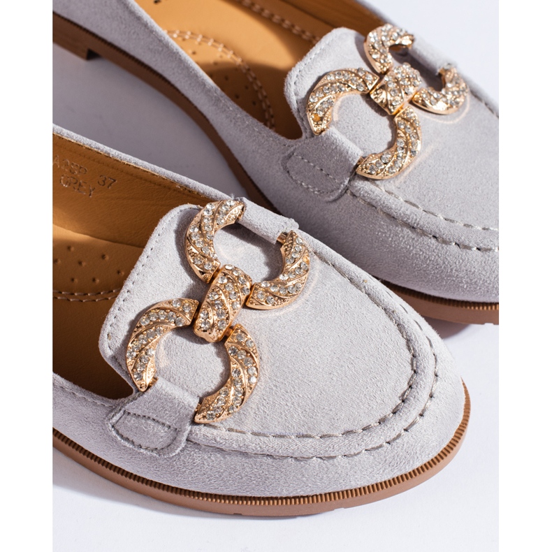 SHELOVET Graue Wildlederloafer für Damen Shelovvet 2