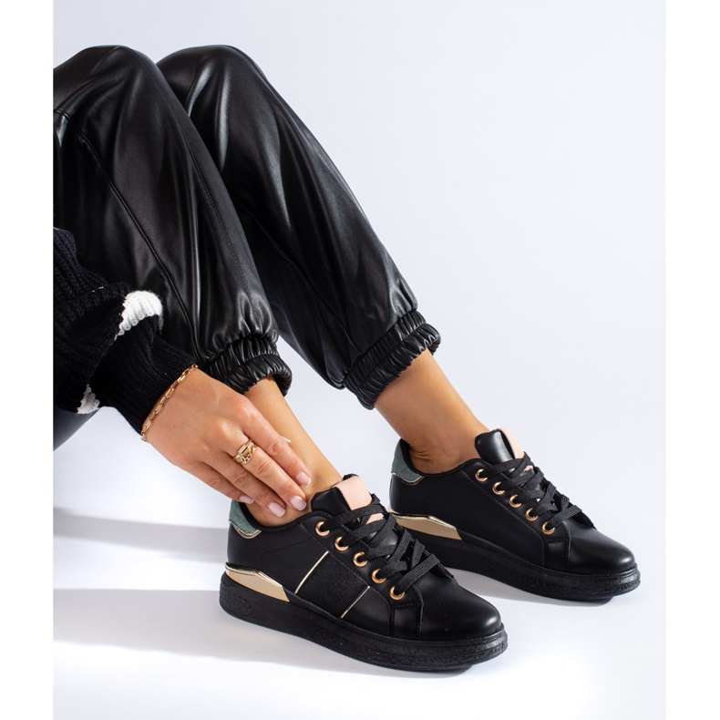 Schwarze Damen Sportschuhe Shelovet Turnschuhe 1