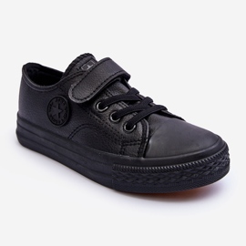 PE1 Kinder-Sneaker mit Klettverschluss in Schwarz von Delmara 1