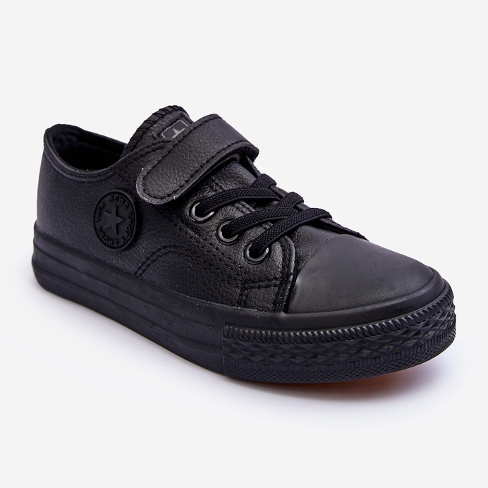 PE1 Kinder-Sneaker mit Klettverschluss in Schwarz von Delmara 1