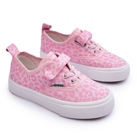PA1 Gemusterte Kinder-Sneaker mit Klettverschluss, Pink Talirena rosa 6