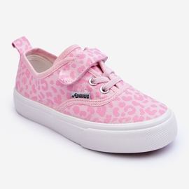 PA1 Gemusterte Kinder-Sneaker mit Klettverschluss, Pink Talirena rosa 1