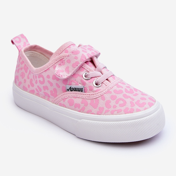Gemusterte Kinder-Sneaker mit Klettverschluss, Pink Talirena rosa 1