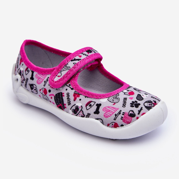 BEFADO S.A. Befado Kinder-Ballerina-Hausschuhe 114X521 Grau und Rosa 1