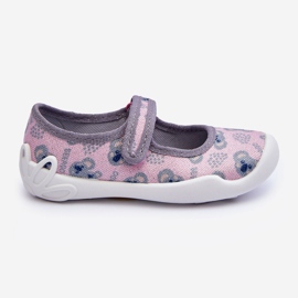 BEFADO S.A. Kinderhausschuhe Ballerinas Teddybären Befado 114X513 Rosa und Grau 2