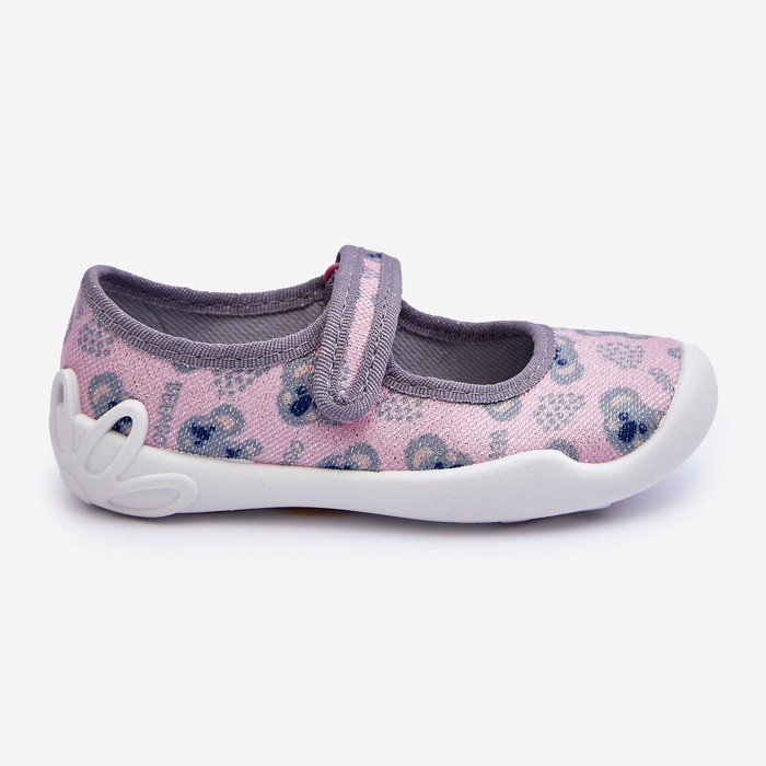 BEFADO S.A. Kinderhausschuhe Ballerinas Teddybären Befado 114X513 Rosa und Grau 2
