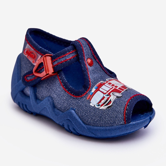 BEFADO S.A. Kindersandalen, Befado-Hausschuhe, Feuerwehrauto 217P118, Blau 1
