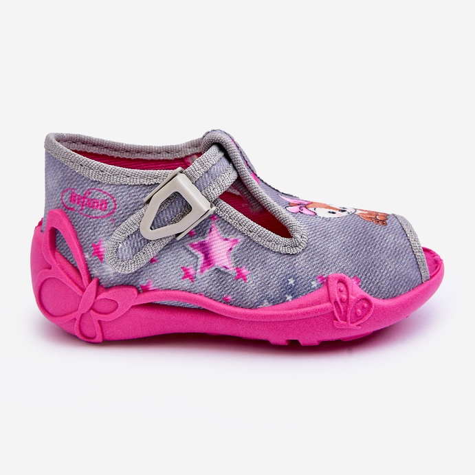 BEFADO S.A. Befado Eichhörnchen-Hausschuhe, Sandalen, 213P137, Grau und Rosa 2