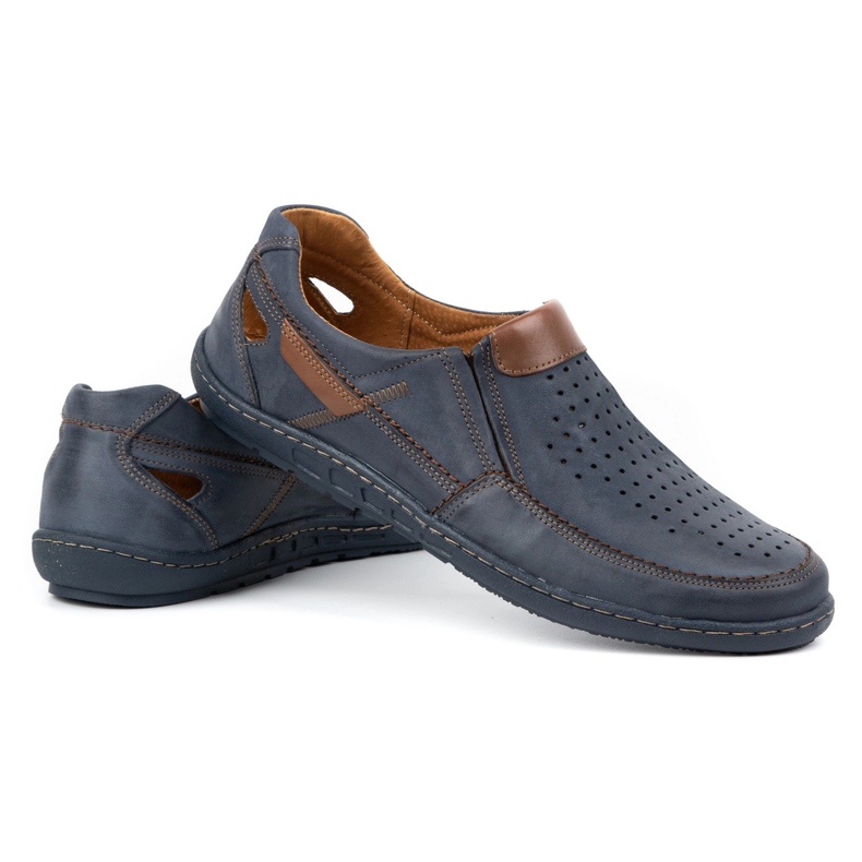 Olivier Herren-Lederloafer für den Sommer 602 marineblau 4