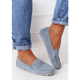 S.Barski Damen Wildleder Loafer S. Barski Blau 4