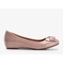 Lackierte nackte Lillie Ballerinas beige 1